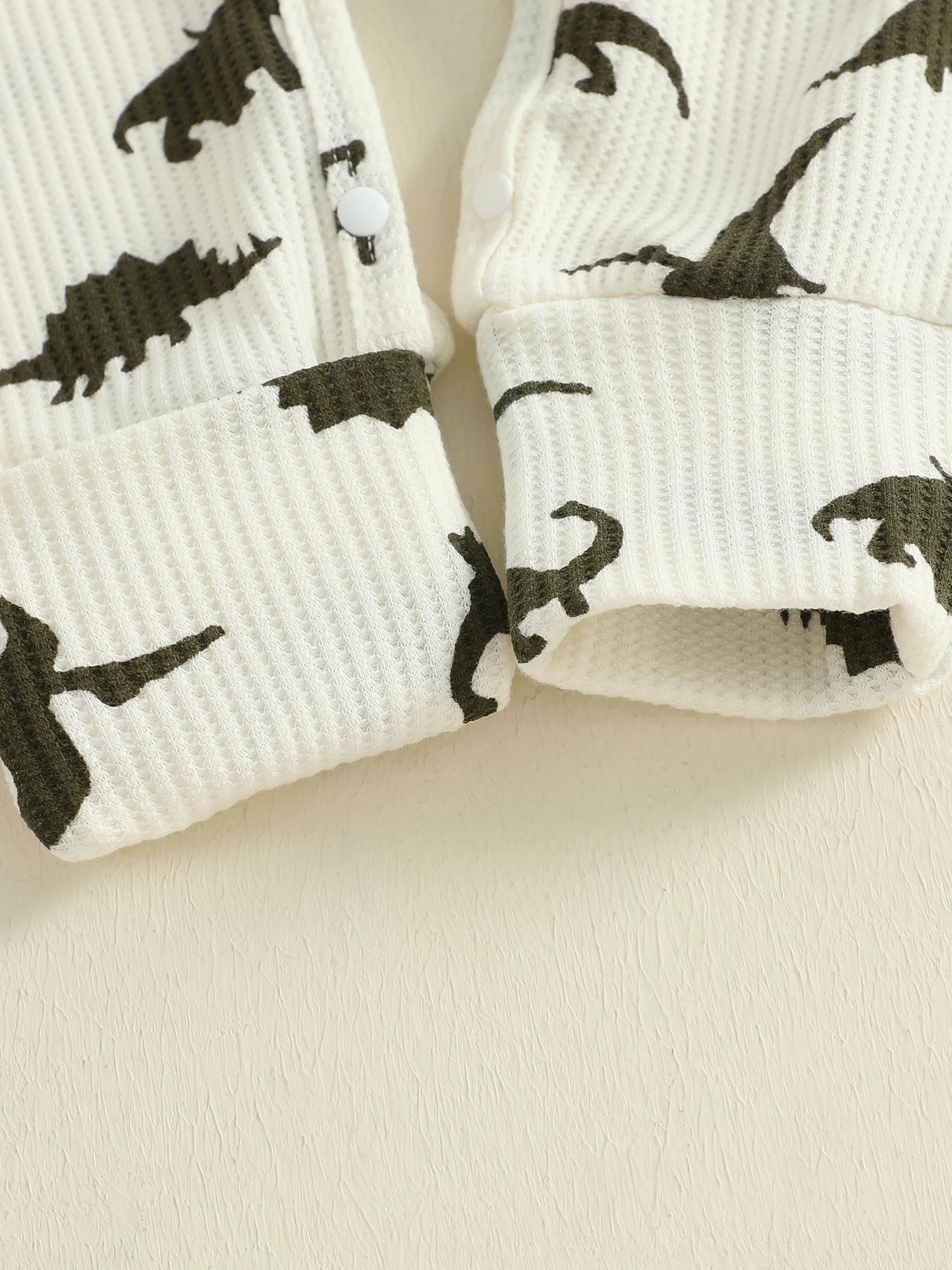 Baby Boys Girls 2Pcs  Jumpsuit Set Long Sleeve Crew Neck Dinosaur Print Fall Casual Romper with Hat