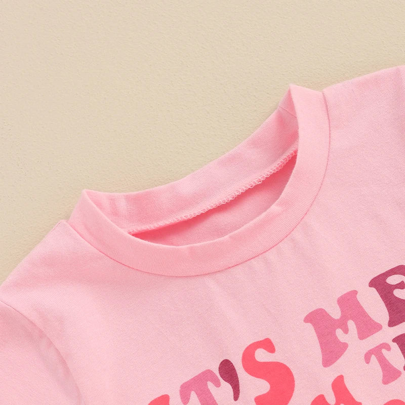 Baby Toddler Girls 2Pcs Birthday Set Short Sleeve Crew Neck Birthday Girl / It's Me Hi I'm The Birthday Girl It's Me Letters Print Top with Shorts Outfit