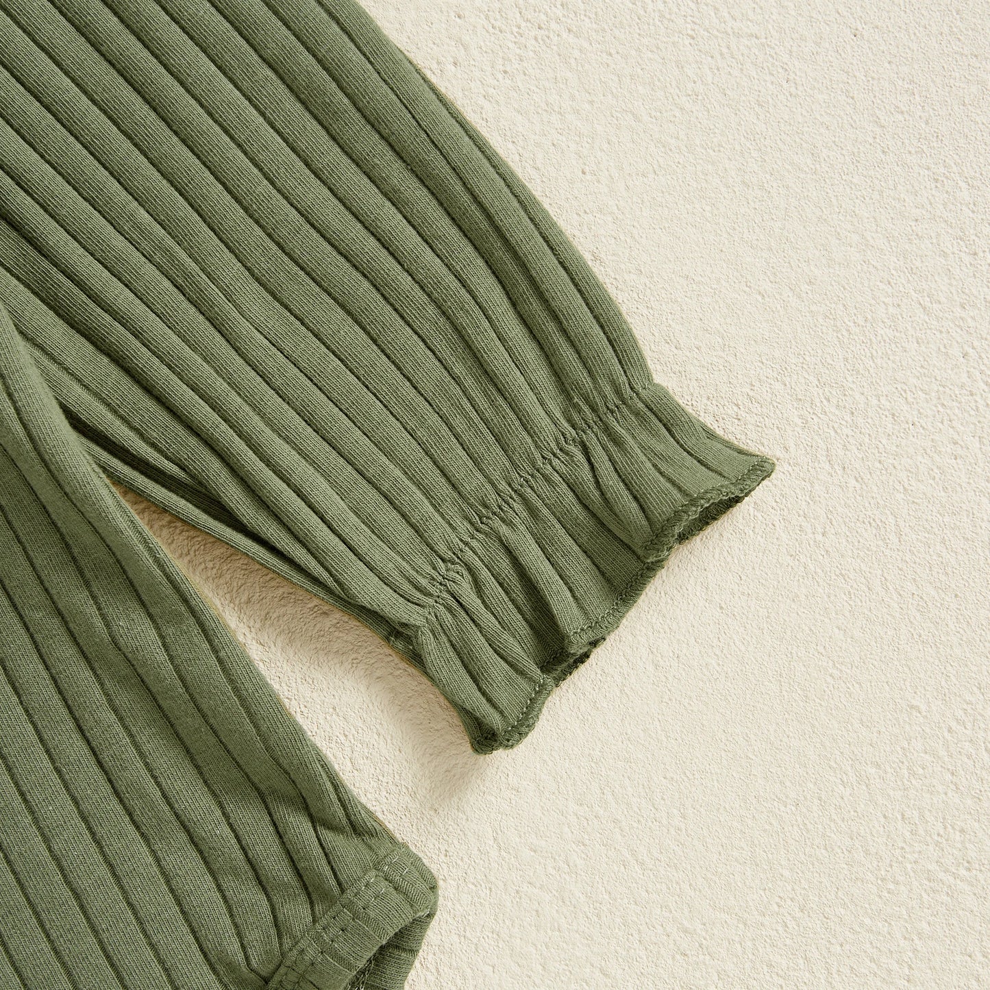 Baby Girl 2Pcs Spring Outfit Long Puff Sleeve Solid Color Bodysuit with Headband Set Infant Clothes