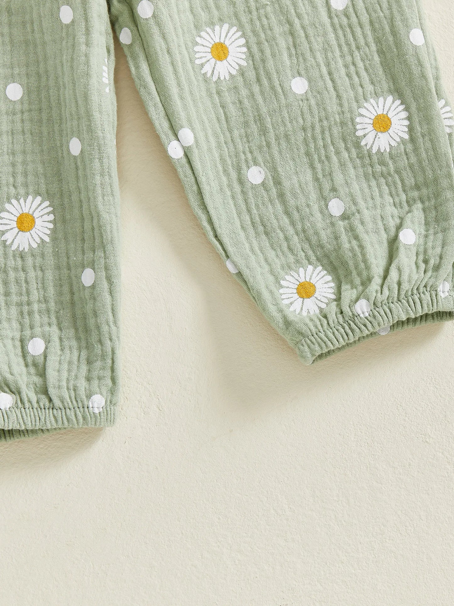 Baby Toddler Girls 3Pcs Daddy's Girl Fall Outfit Letter Embroidery Long Sleeve Romper Daisy Print Pants with Belt and Headband Set