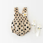 Polka Dot Flower Tank Romper