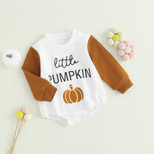 Load image into Gallery viewer, Baby Toddler Boy Girl Halloween Jumpsuit Little Pumpkin Print Round Neck Long Sleeve Romper Bodysuit
