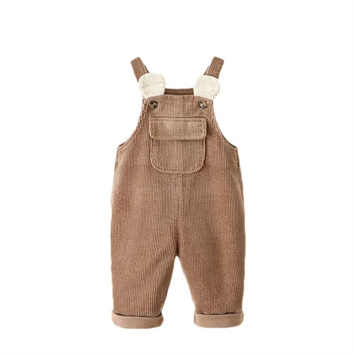 Front Pocket Corduroy Overalls Jumpsuit Romper