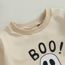 Load image into Gallery viewer, Baby Boy Girl Bodysuit Long Sleeve Crew Neck Ghost Pumpkin Boo Mini Letters Print Fall Halloween Romper
