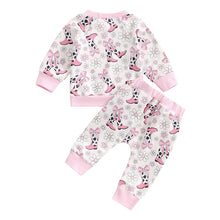 Load image into Gallery viewer, Baby Toddler Girls 2Pcs Outfit Flower Cowboy Boots Print Long Sleeve Crew Neck Top with Elastic Waist Pants Set
