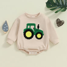 Load image into Gallery viewer, Baby Girls Boys Autumn Romper Long Sleeve Crewneck Tractor Embroidery Casual Playsuit
