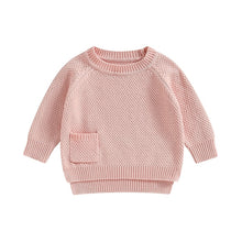 Load image into Gallery viewer, Baby Boy Girl Knitted Sweater Warm Long Sleeve Pullover with Pocket Autumn Knitwear
