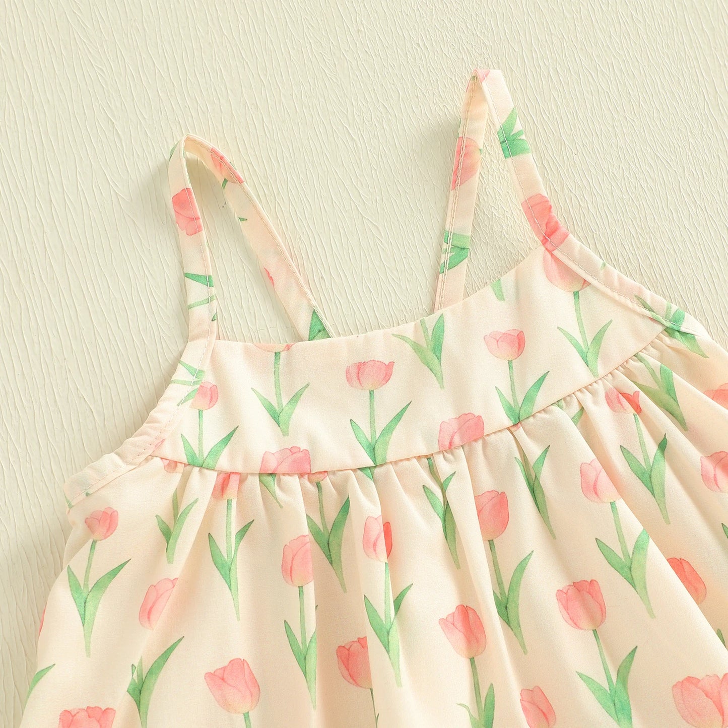 Baby Toddler Girls 2Pcs Outfit Sleeveless Tulip Print Cami Tank Top Pants Spring Set