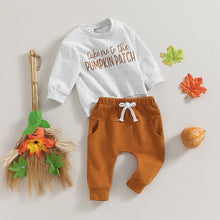Load image into Gallery viewer, Toddler Baby Boys Girls 2Pcs Halloween Clothes Sets Long Sleeve Take me to the Pumpkin Patch Print Top Elastic Waist Pants
