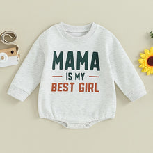 Load image into Gallery viewer, Baby Boy Girl Fall Bodysuit Long Sleeve Crew Neck Mama is my Best Girl Print Jumpsuit Romper
