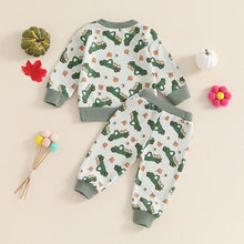 Load image into Gallery viewer, Baby Toddler Girls Boys 2Pcs Fall Outfit Truck Print Long Sleeve Crew Neck Top and Pants Set
