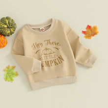 Load image into Gallery viewer, Baby Toddler Kids Boys Girls Long Sleeve Crew Neck Hey There Little Pumpkin Letters Pullover Top Clothes
