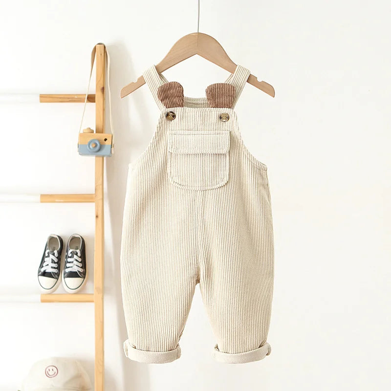 Front Pocket Corduroy Overalls Jumpsuit Romper