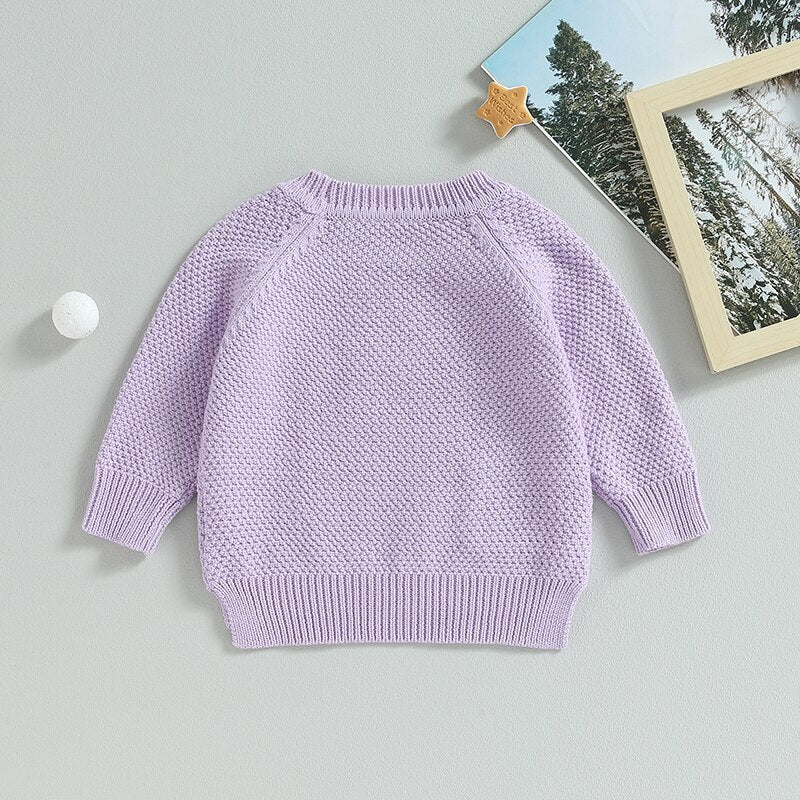 Baby Boy Girl Knitted Sweater Warm Long Sleeve Pullover with Pocket Autumn Knitwear