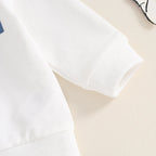 Baby Toddler Boys 2Pcs Game Day Autumn Outfit Long Sleeve Letter Print Pullover Tops Football Print Long Pants Set