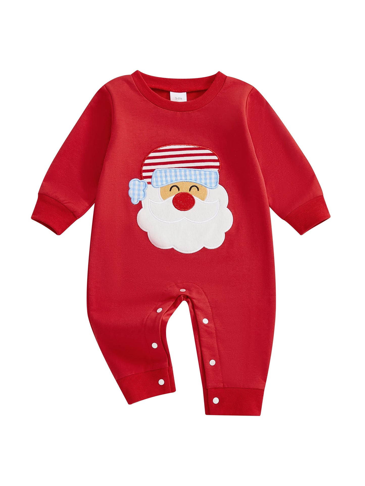 Baby Boy Girl Christmas Romper Santa Claus Crew Neck Long Sleeve Jumpsuit Cute Winter Clothes