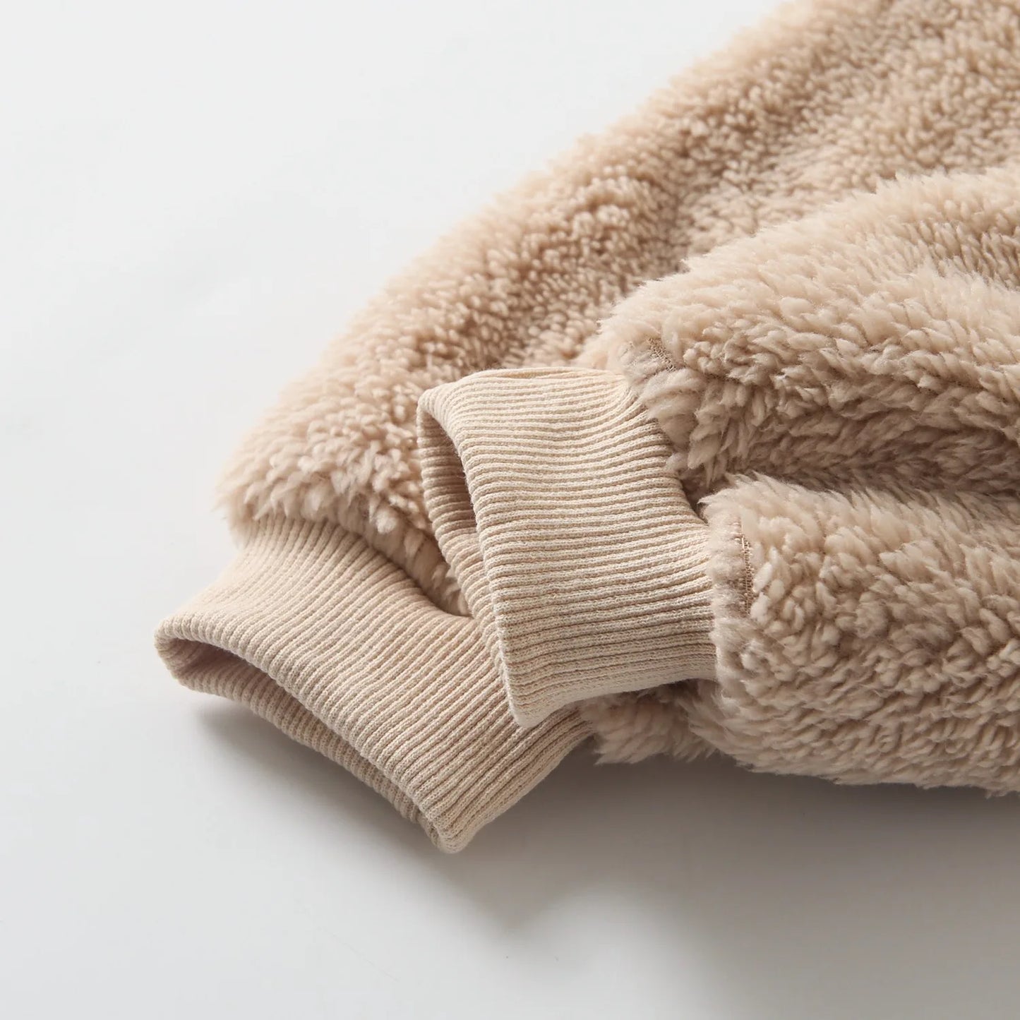 Baby Toddler Boy Girl 2Pcs Bear Winter Clothes Set Zipper Hooded Top with Ears Pant Suit Thick Warm Fleece Two Piece Jogger Set Outfit