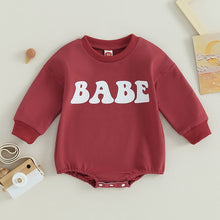 Load image into Gallery viewer, Baby Boy Girl Romper Long Sleeve Crew Neck Letters Babe Print Fall Jumpsuit

