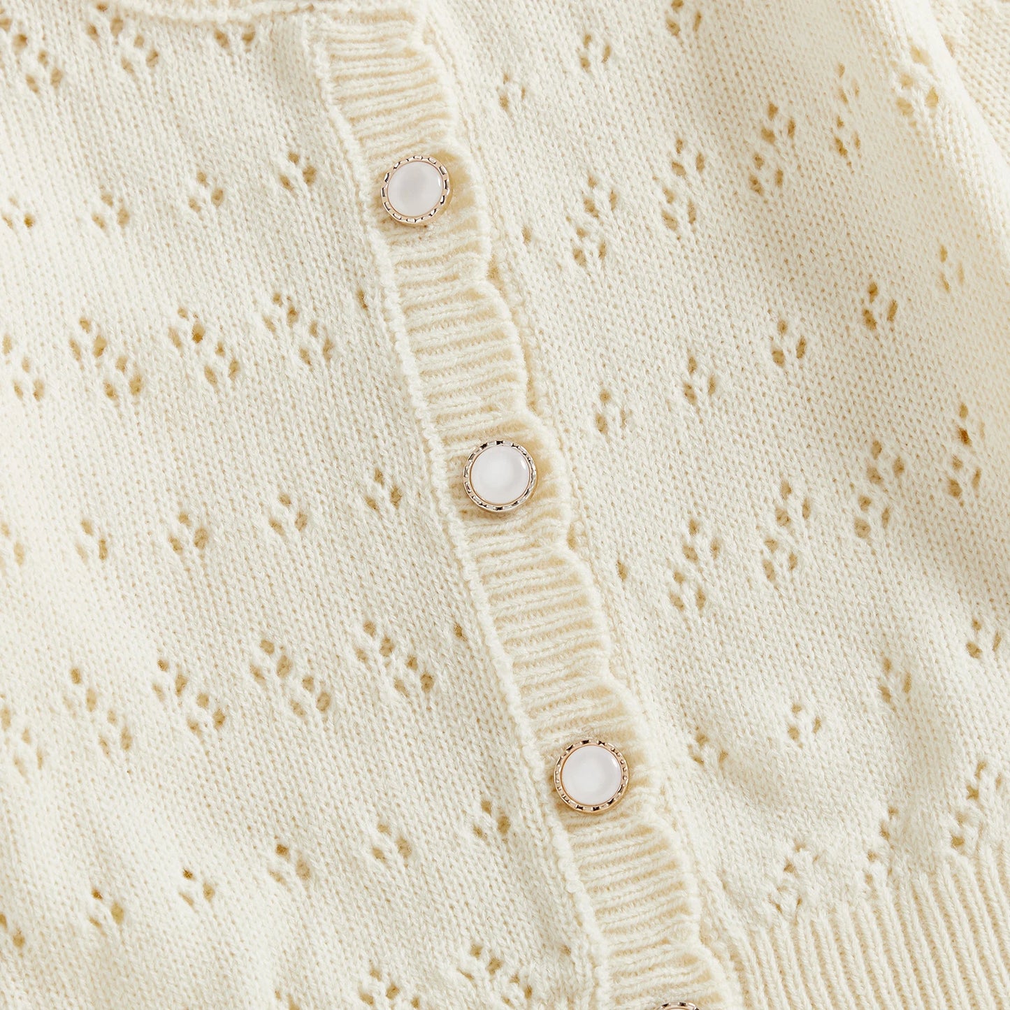 Baby Toddler Girl Knit Cardigan Solid Color Long Sleeve Crew Neck Button Down Lightweight Sweater