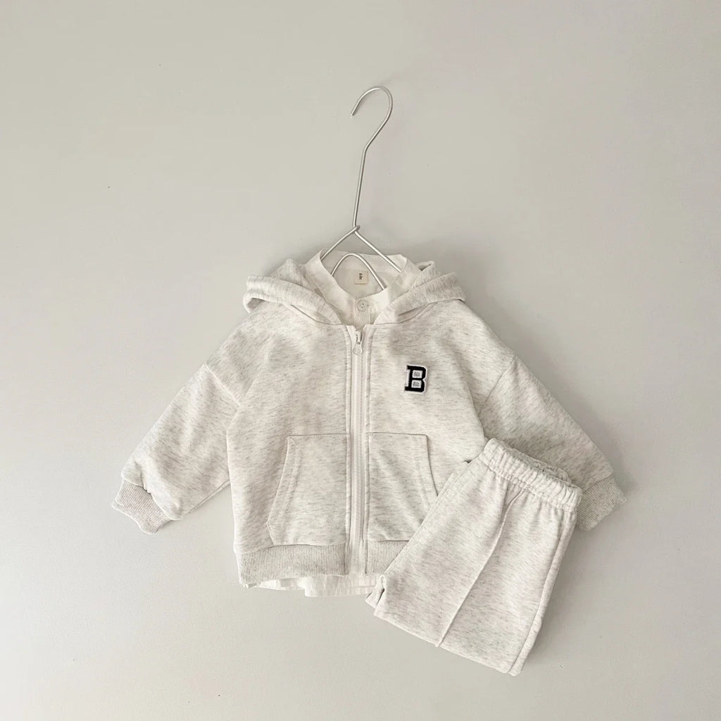 B Stitch Zip Up Jogger Set