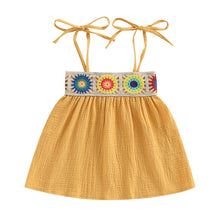 Load image into Gallery viewer, Baby Toddler Kids Girl Dress Crochet Embroidery Tie-Up Strap Cami
