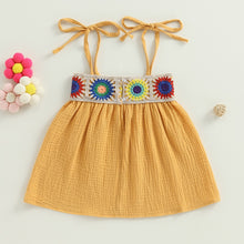 Load image into Gallery viewer, Baby Toddler Kids Girl Dress Crochet Embroidery Tie-Up Strap Cami
