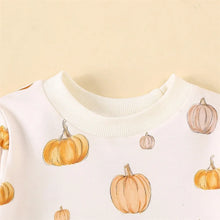 Load image into Gallery viewer, Baby Toddler Girls 3Pcs Halloween Outfit Pumpkin Print Long Sleeve Top Long Pants Headband Fall Set
