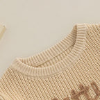 Baby Boys Sweater Letter Embroidery Little Brother Crew Neck Long Sleeve Pullover Top