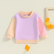 Load image into Gallery viewer, Baby Toddler Kids Girls Boys Contrast Color Crew Neck Long Sleeve Pullover Fall Clothes Top
