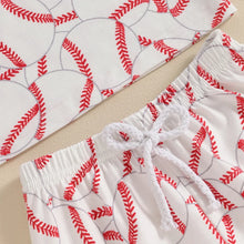 Load image into Gallery viewer, Baby Toddler Boys 2Pcs Baseball Print Pocket Short Sleeve Top Elastic Waist Shorts Clothes Set Outfit
