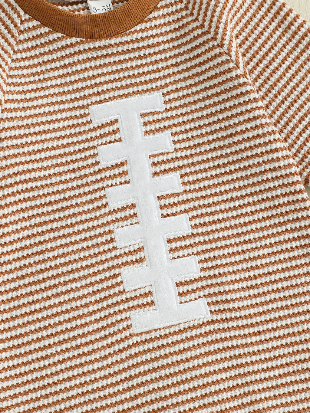 Baby Boy Fall Football Romper Casual Stripe Print Long Sleeve Game Day Jumpsuit