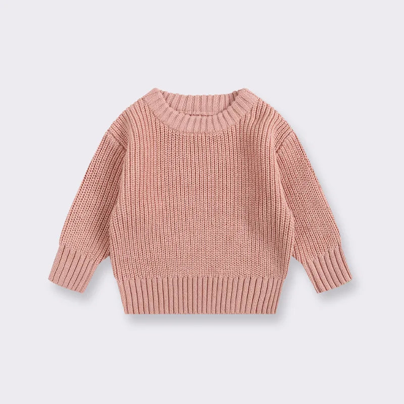 Baby Toddler Kid Boys Girls Sweater Winter Clothes Warm Thick Knit Pullover Top Infant Long Sleeve Basic Knitwear