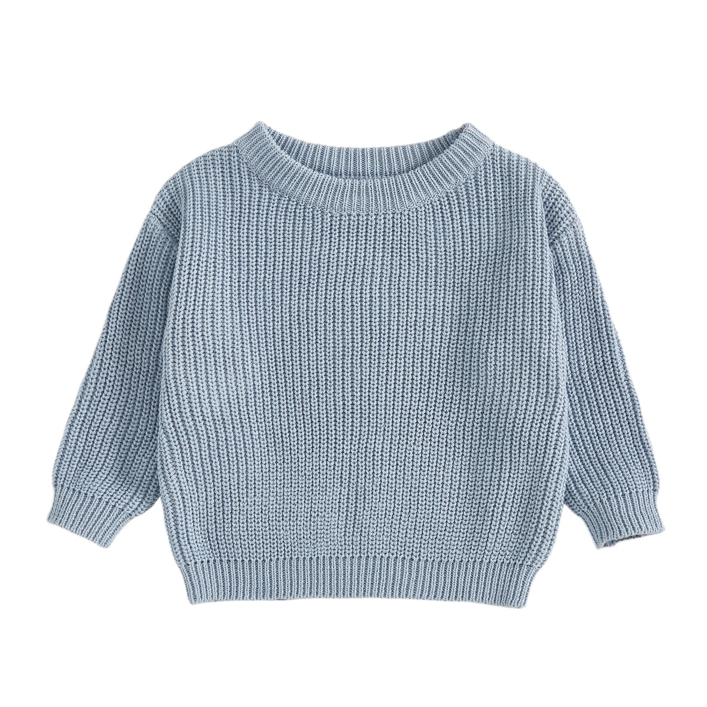 Baby Toddler Kids Girl Boy Knitted Long Sleeve Sweater Solid Loose Pullover Casual Tops Children Knitwear Clothes