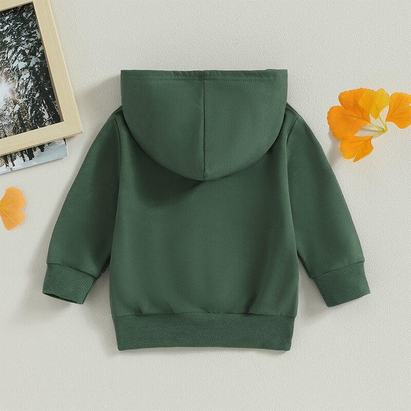 Baby Toddler Kids Boys Girls Hoodies Solid Zip Up Jacket Hooded Long Sleeve Top