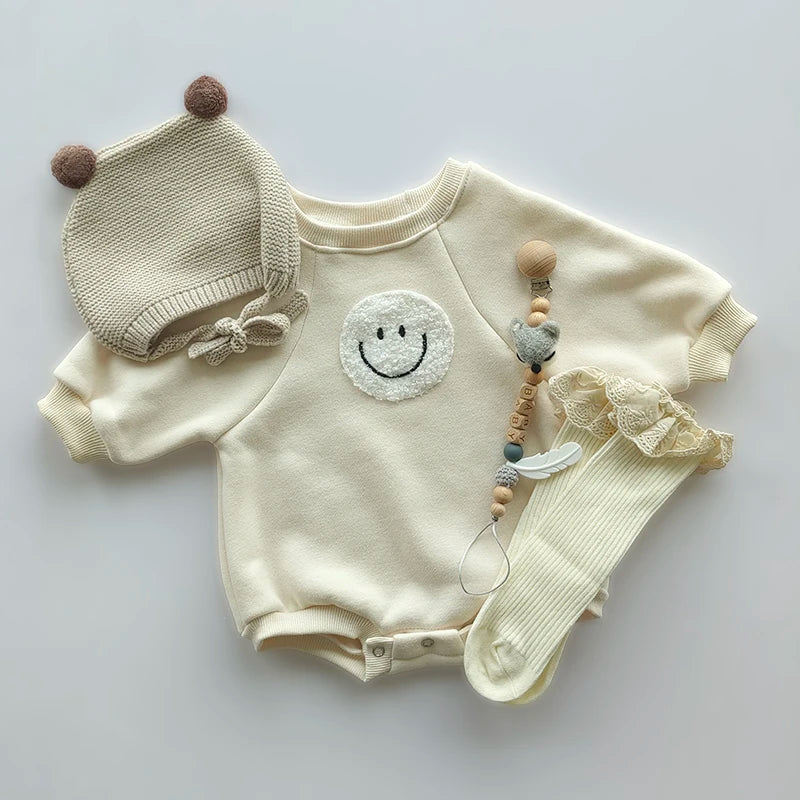 Fuzzy Smile Bodysuit Romper