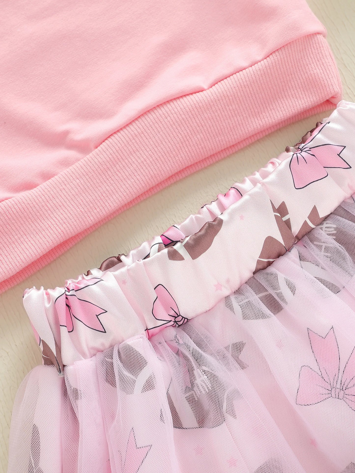 Baby Toddler Girl 2Pcs Fall Outfits Football Embroidery Long Sleeve Round Neck Top and Tutu Skirt 2Piece Set