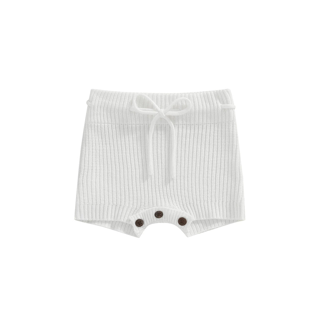 Baby Girls Solid Color Knit Shorts