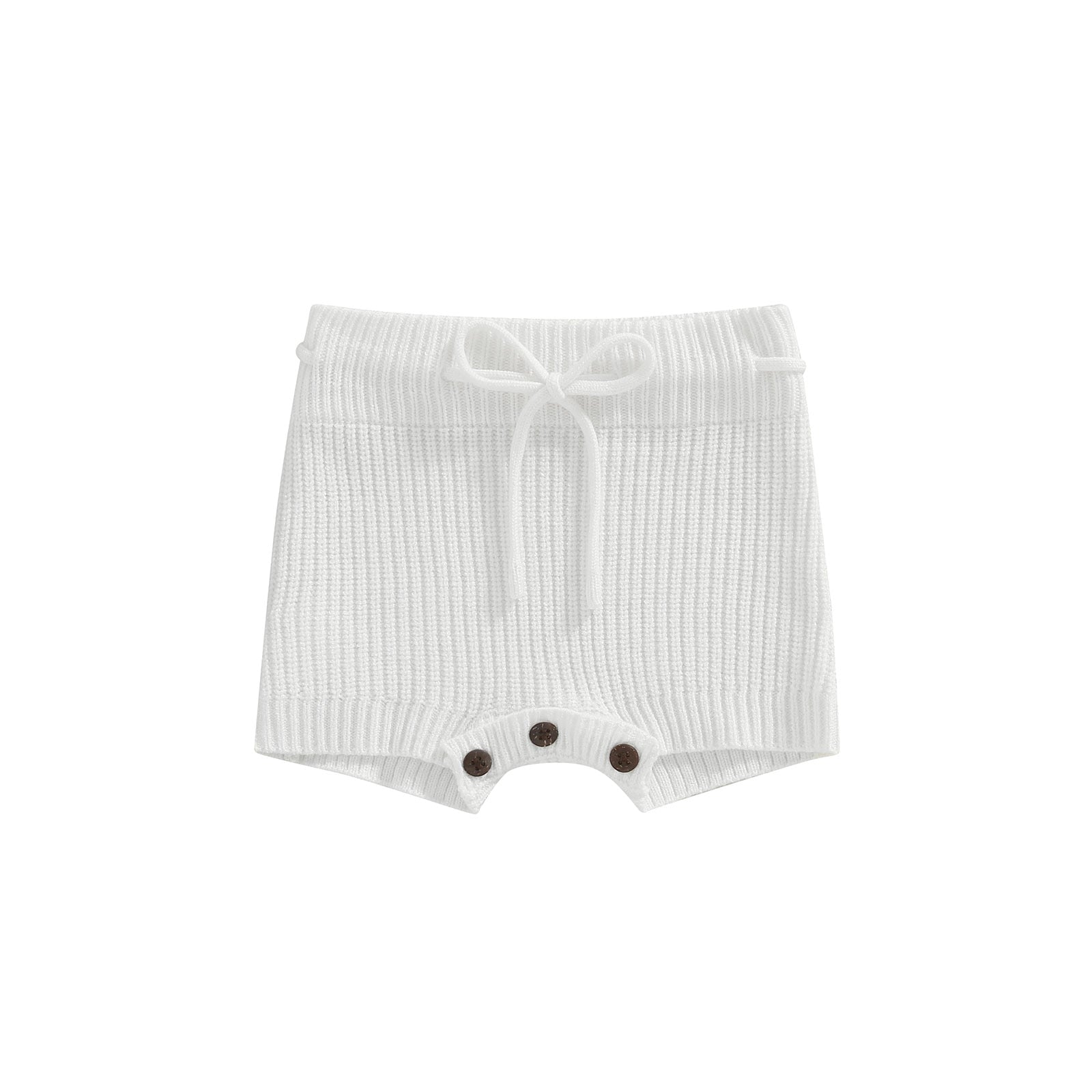 Baby Girls Solid Color Knit Shorts