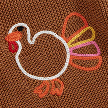 Load image into Gallery viewer, Baby Girl Boy Thanksgiving Sweater Romper Turkey Embroidery Long Sleeve Jumpsuit for Fall
