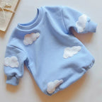 Sky Blue Cloud Sweater Bodysuit Romper