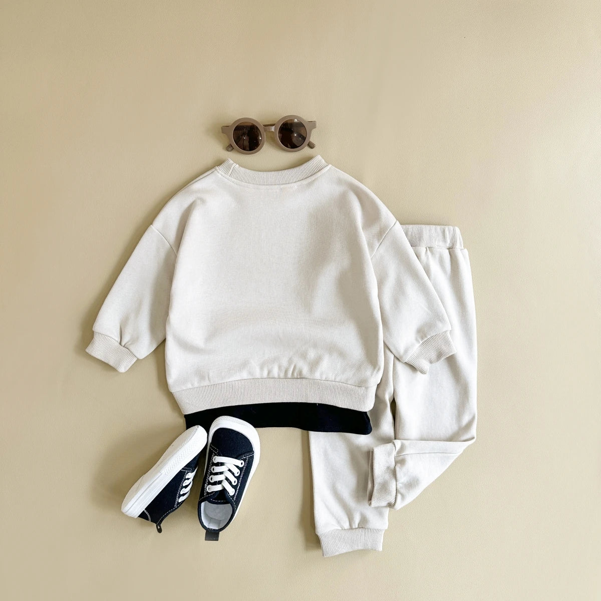 Baby Toddler Boys Girls 2Pcs Bonjour Letter Long Sleeve Top + Pants Jogger Set Outfit