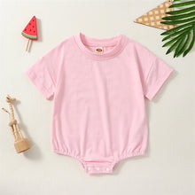 Load image into Gallery viewer, Infant Baby Boys Girls Summer Casual Bodysuit Short Sleeve Crew Neck Solid Jumpsuit Bubble Romper
