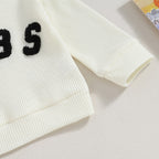 Baby Toddler Boys Girls 2PCS Long Sleeve Letter Embroidery Bubs Tops and Drawstring Pants Set