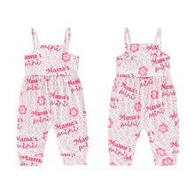 Load image into Gallery viewer, Baby Toddler Girls Mama&#39;s Mini / Mama Is My Bestie Summer Romper Overalls Casual Letters Floral Flowers Print Sleeveless Tank Jumpsuit
