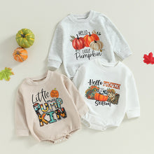 Load image into Gallery viewer, Baby Toddler Boy Girl Pumpkin Letter Print Romper Long Sleeve Jumpsuit Halloween
