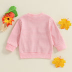 Baby Toddler Girls Boys Long Sleeve Crew Neck Ghost Pumpkin Striped Pullover Halloween Top Clothes