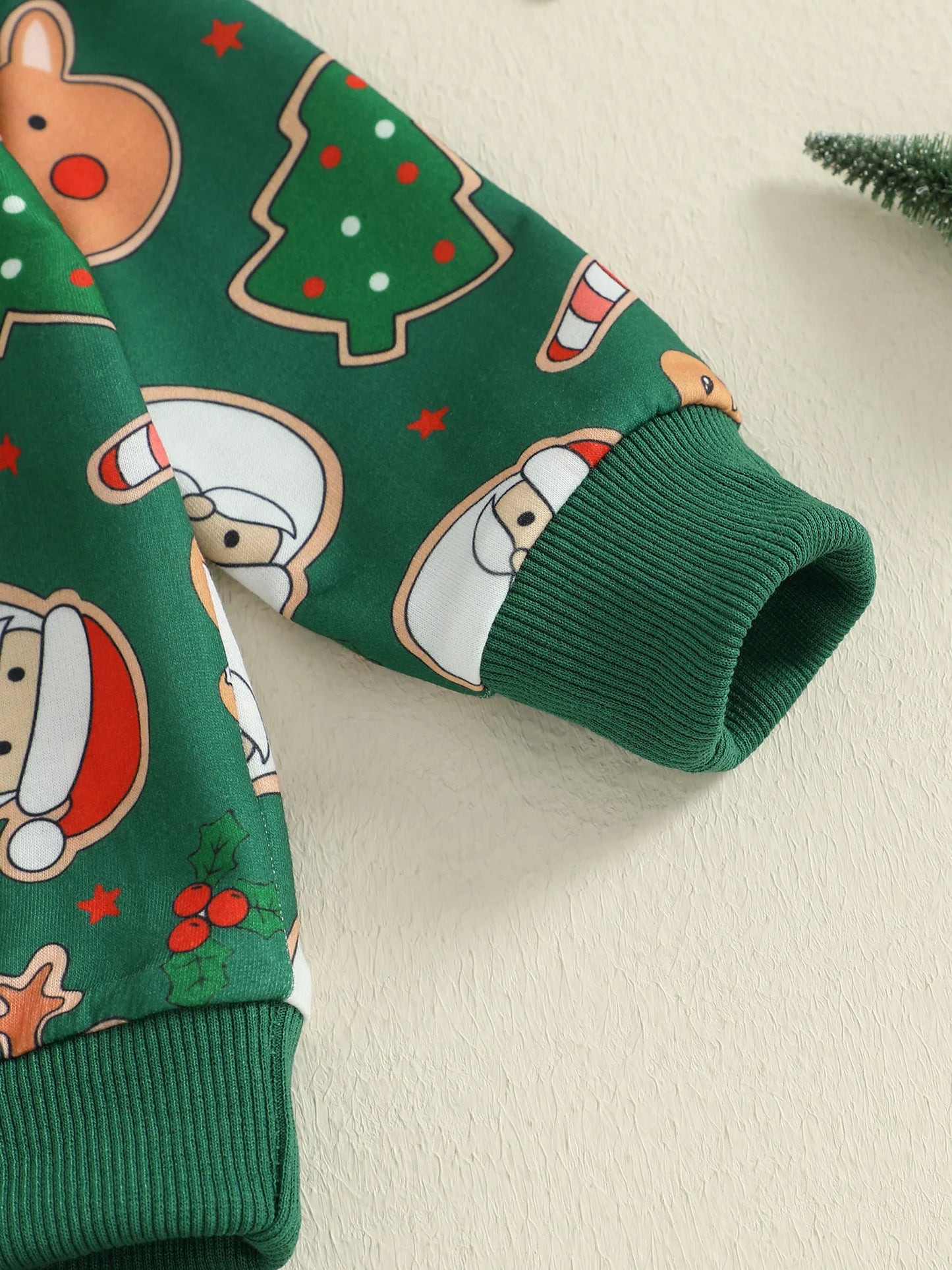 Baby Toddler Boys Girls 2Pcs Christmas Santa Claus Milk Reindeer Print Long Sleeve Top with Elastic Waist Paints 2piece Outfit Jogger Set