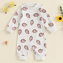 Load image into Gallery viewer, Baby Boys Girls Jumpsuit Long Sleeve Round Neck Football Print Romper
