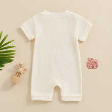 Load image into Gallery viewer, Baby Boy Girl Jumpsuit Summer Short Sleeve Solid Color Waffle Button Romper Playsuit
