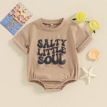 Load image into Gallery viewer, Baby Boy Girl Salty Little Soul / Little Sun Shine Short Sleeve Romper Jumpsuit Letter Print

